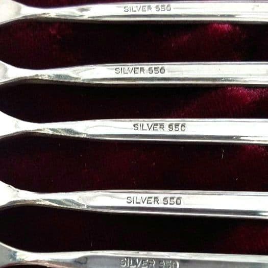 SILVER950 カトラリーセット デミタススプーン3本 デザートフォーク5本