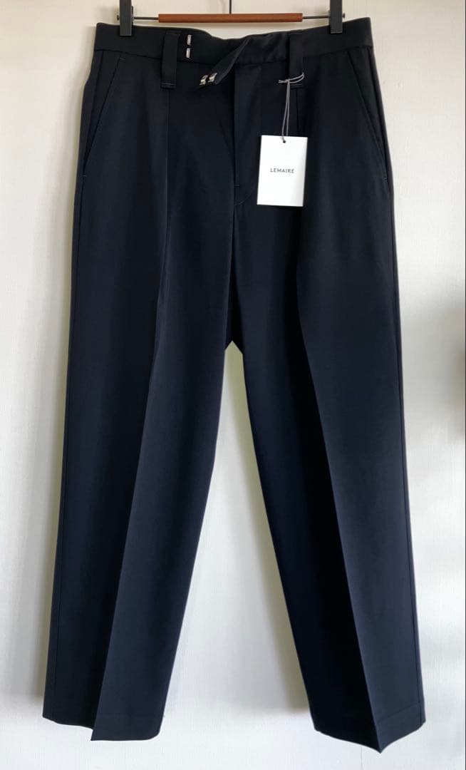 パンツ LEMAIRE ONE PLEAT PANTS squid ink 48