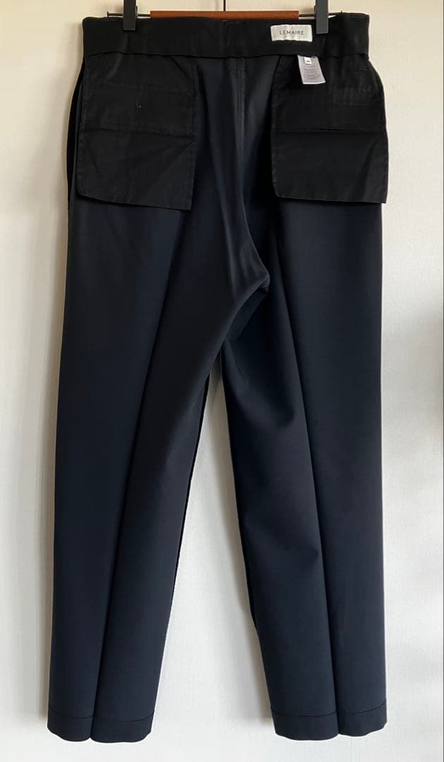 パンツ LEMAIRE ONE PLEAT PANTS squid ink 48