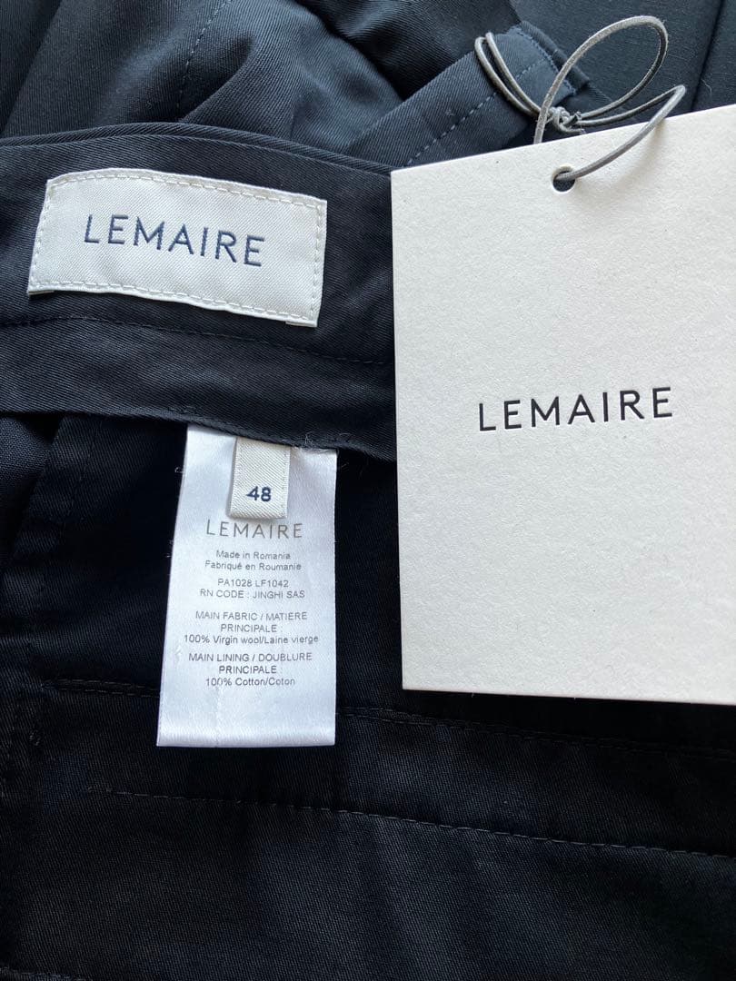 パンツ LEMAIRE ONE PLEAT PANTS squid ink 48