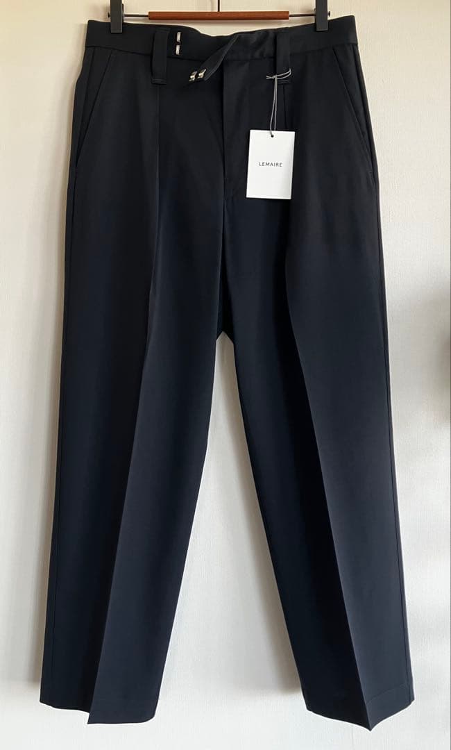 パンツ LEMAIRE ONE PLEAT PANTS squid ink 48