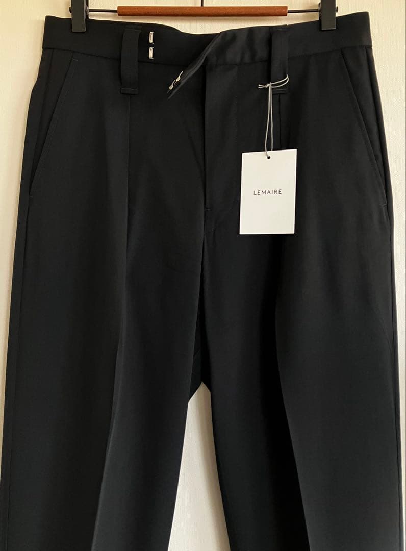 パンツ LEMAIRE ONE PLEAT PANTS squid ink 48