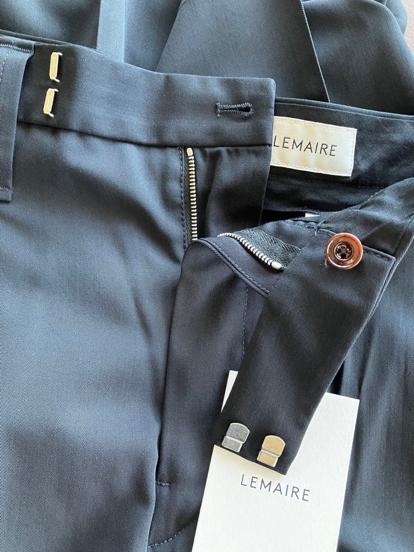 パンツ LEMAIRE ONE PLEAT PANTS squid ink 48