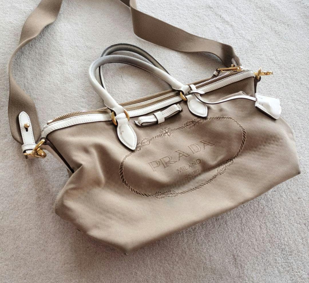 PRADA　プラダ　ロゴジャガード　ハンドバッグ　2WAY