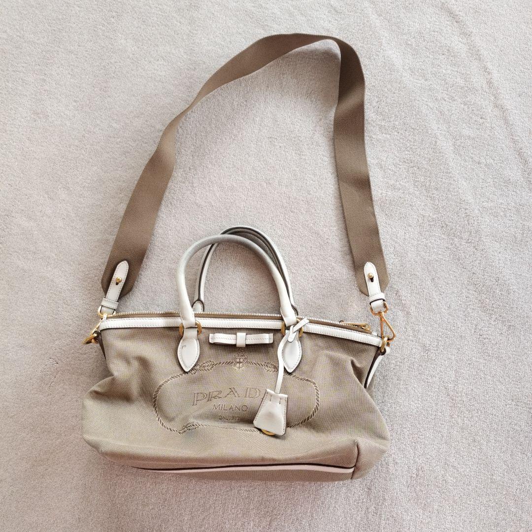 PRADA　プラダ　ロゴジャガード　ハンドバッグ　2WAY