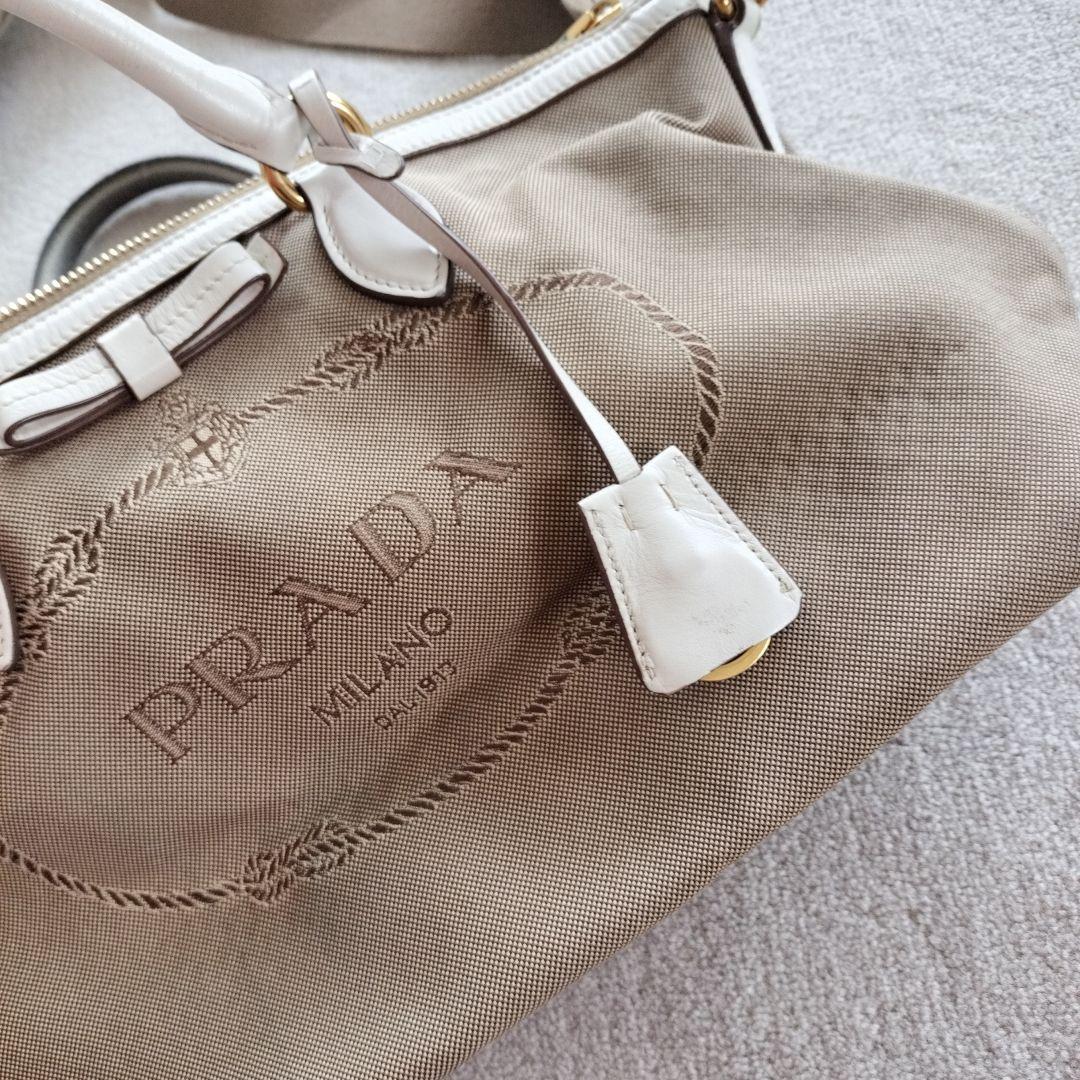 PRADA　プラダ　ロゴジャガード　ハンドバッグ　2WAY