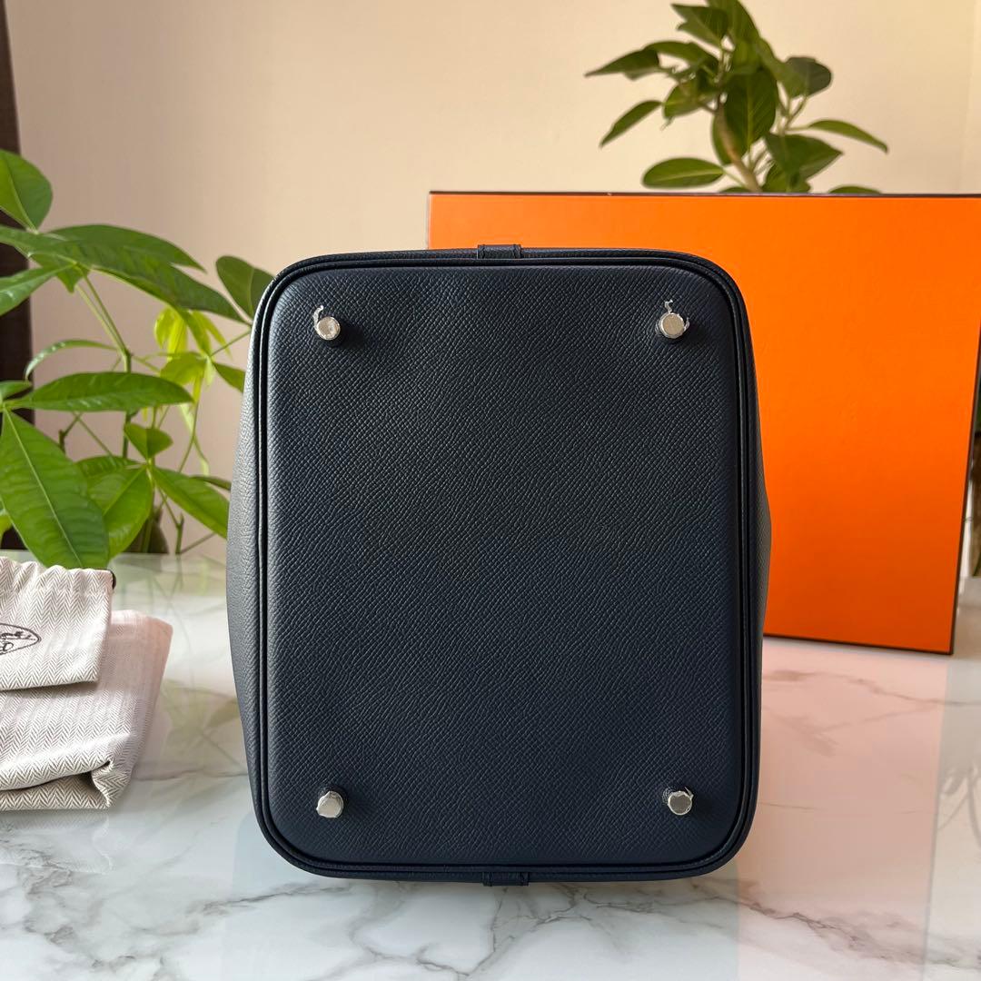 HERMES ピコタン　MM トレサージュ　ダークネイビー　ヴォーエプソン