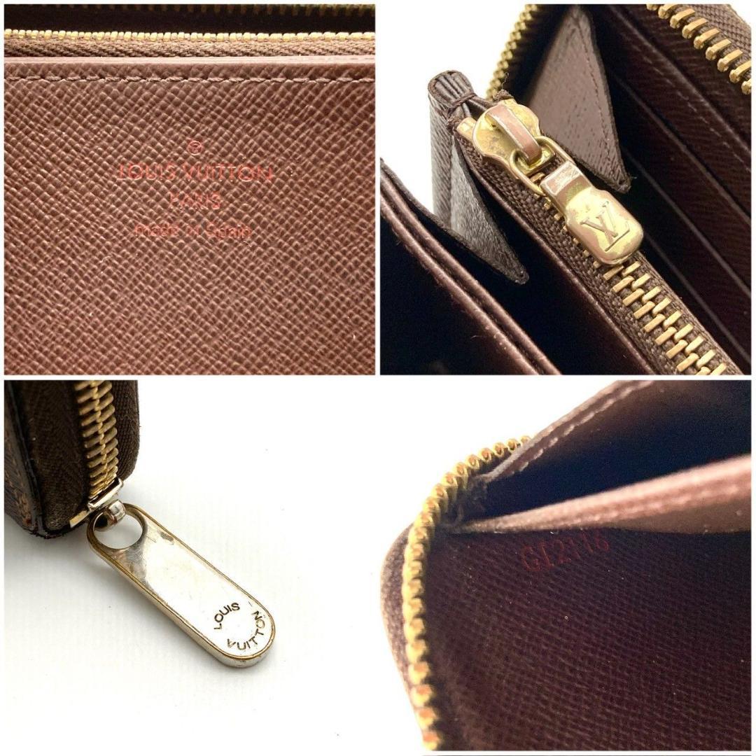 ルイヴィトン ダミエ ジッピー ウォレット レザー ブラウン 長財布 80109