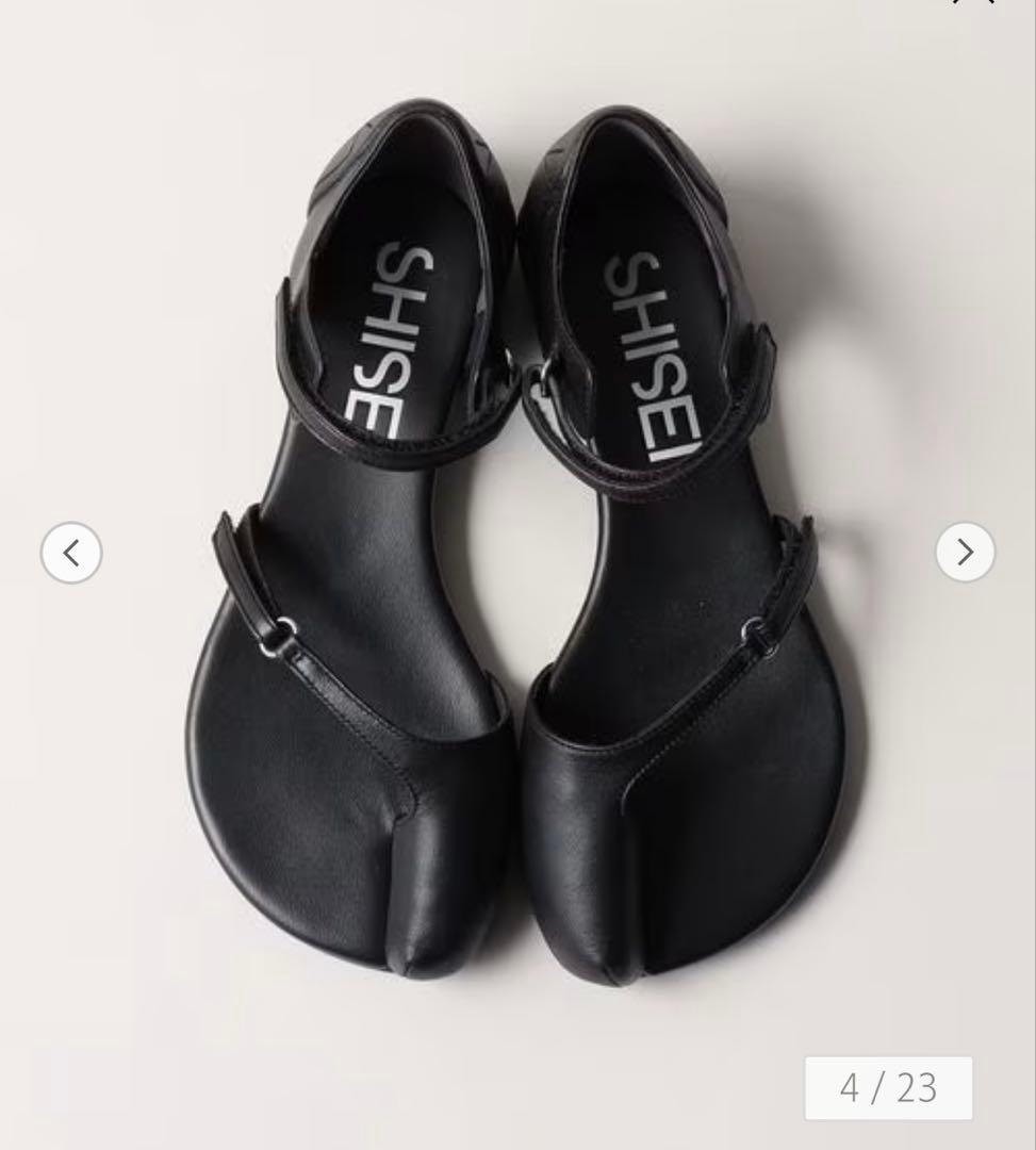 SHISEI ブラック フラットサンダル