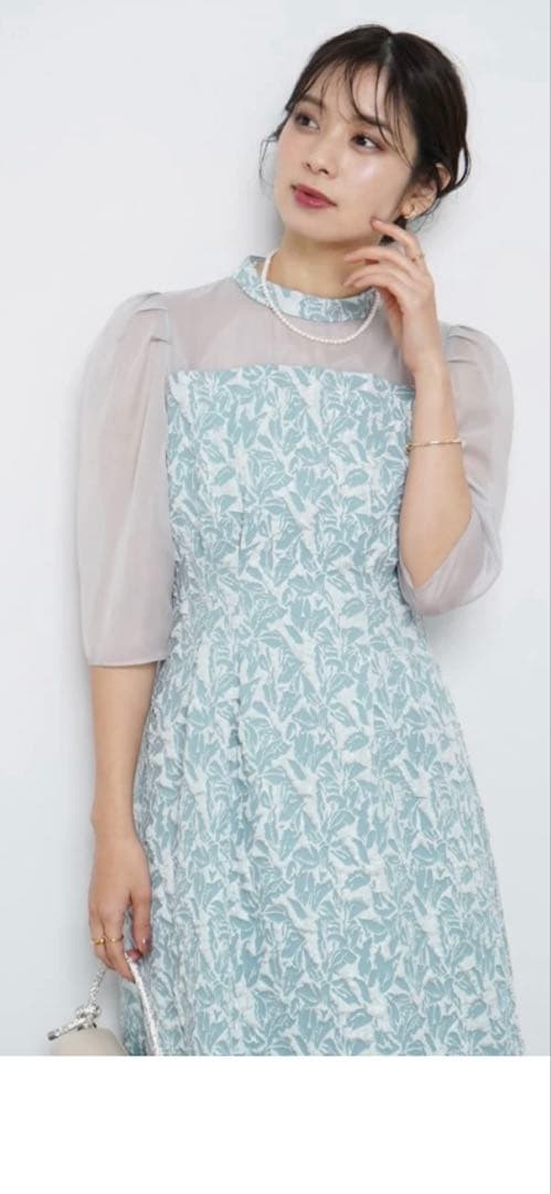 ヤマダヤ　Rire Fete ふくれジャガードバックリボンドレス