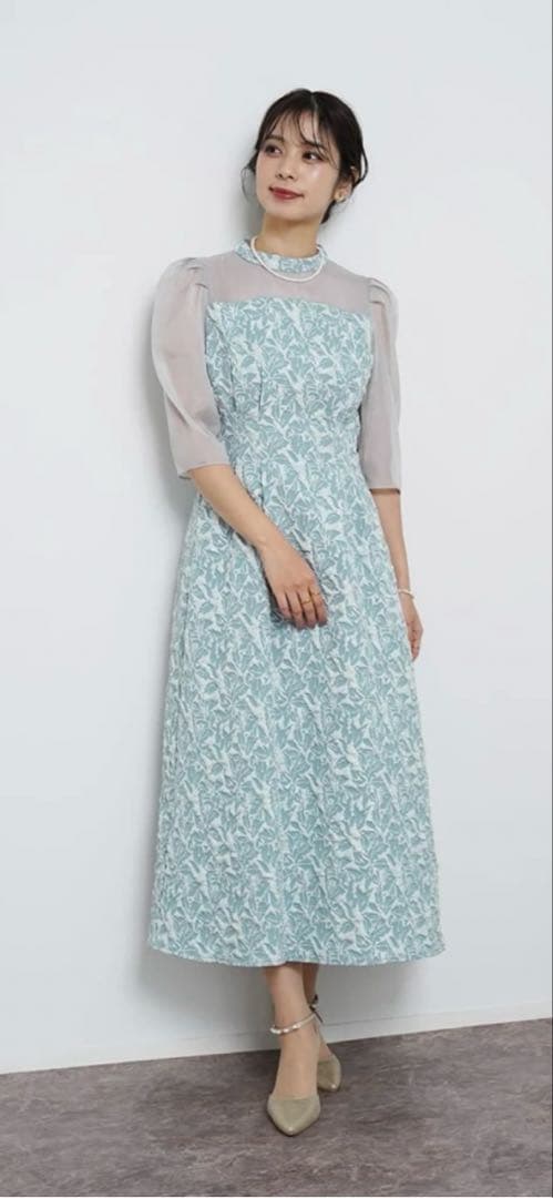 ヤマダヤ　Rire Fete ふくれジャガードバックリボンドレス