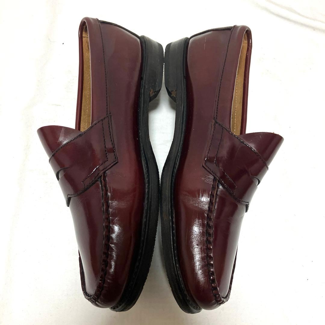 美品 G.H.BASSバス ローファー 10D 革靴 バーガンディー