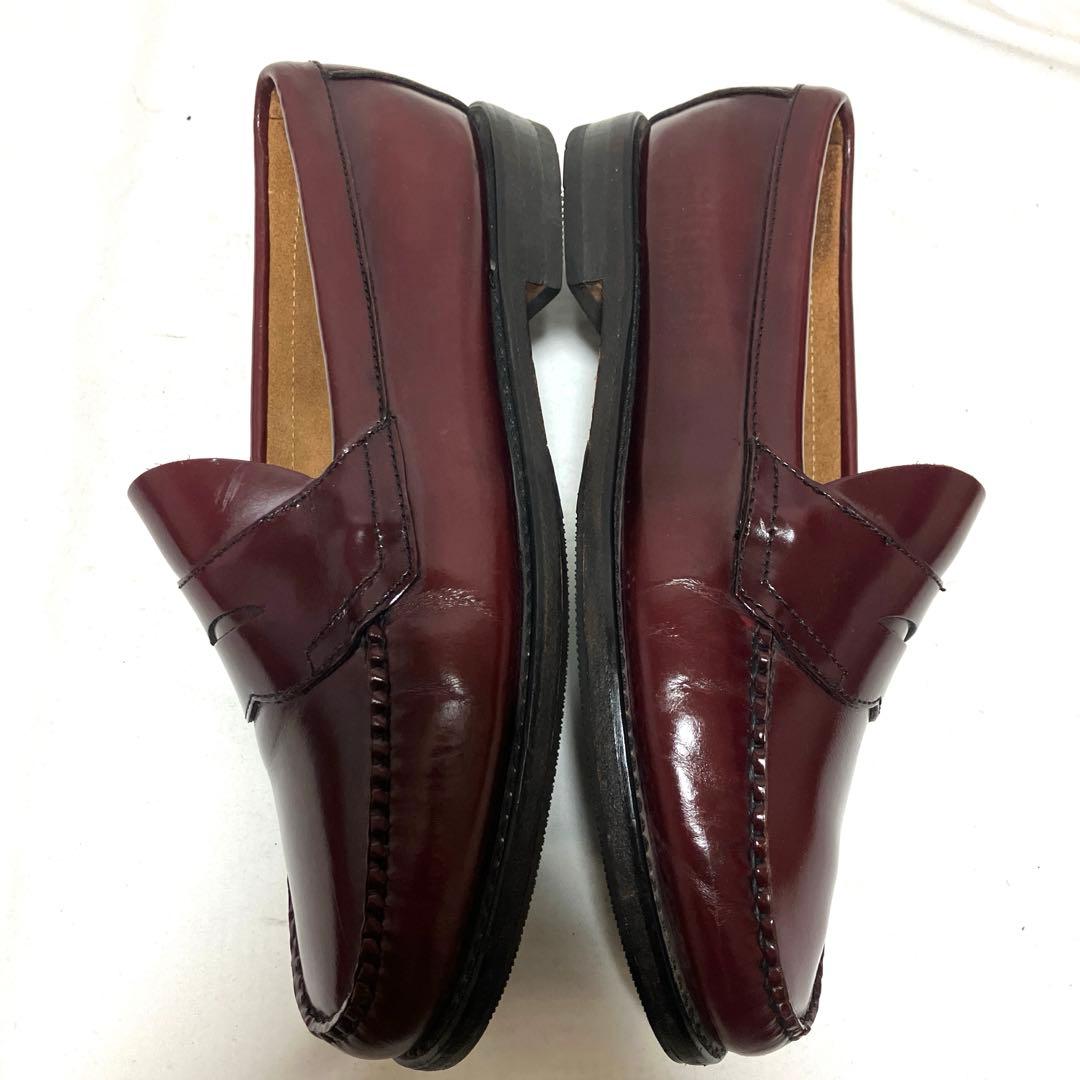 美品 G.H.BASSバス ローファー 10D 革靴 バーガンディー