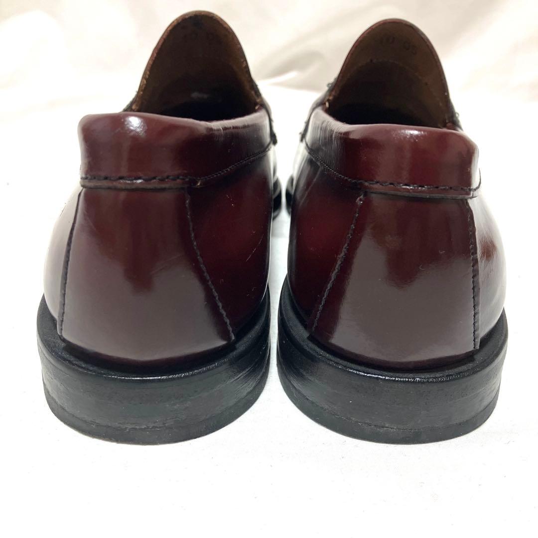 美品 G.H.BASSバス ローファー 10D 革靴 バーガンディー
