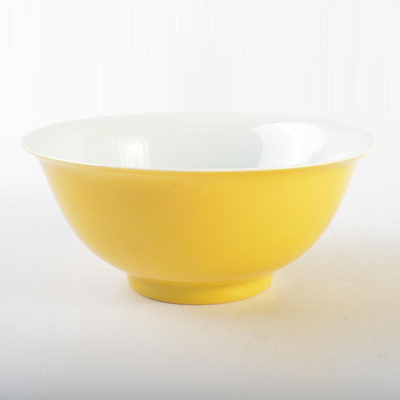 中国　乾隆年製　檸檬黄釉碗　C　7397E