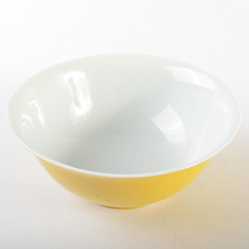 中国　乾隆年製　檸檬黄釉碗　C　7397E