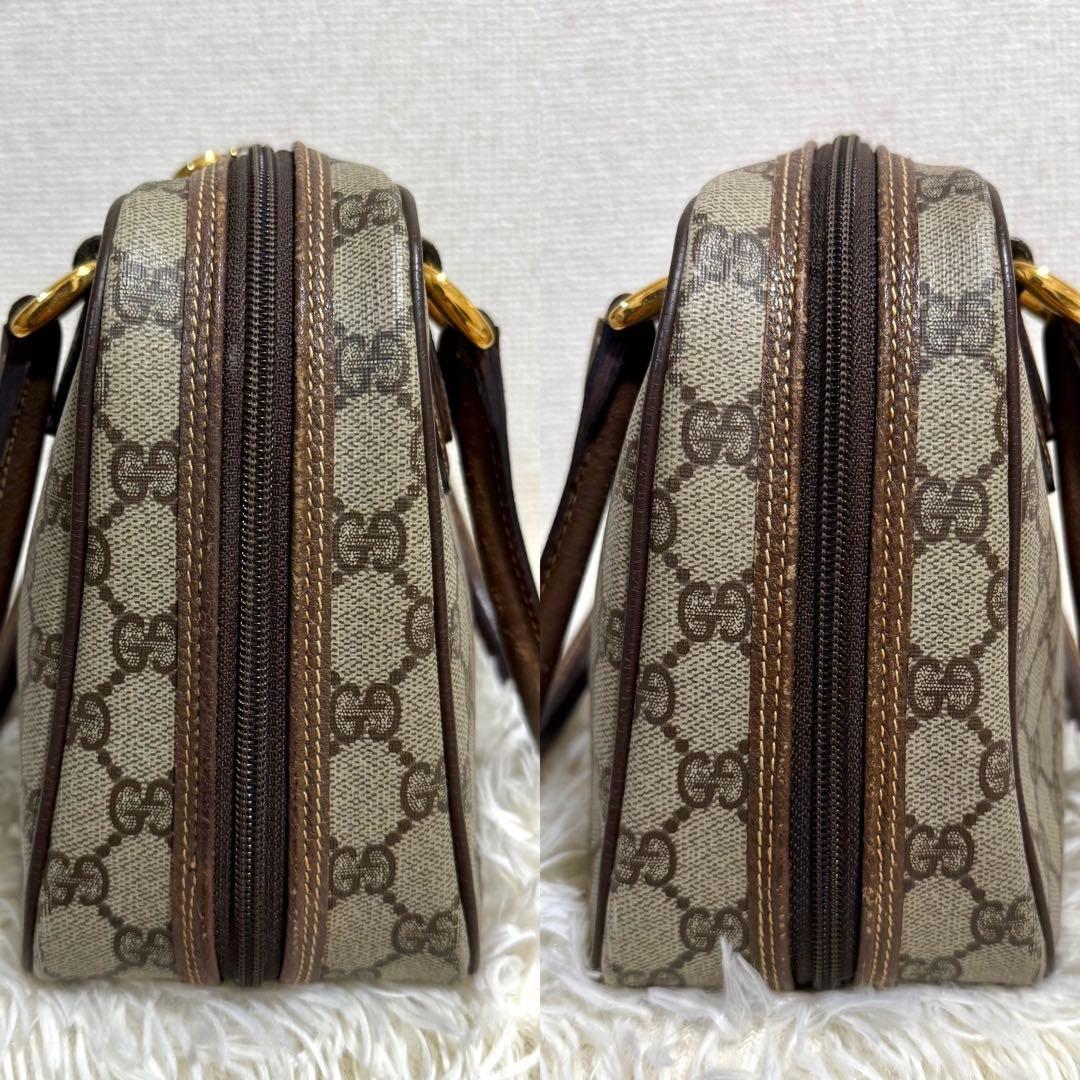 【美品】GUCCI　オールドグッチ　ハンドバッグ　PVC　GG柄　GGスプリーム