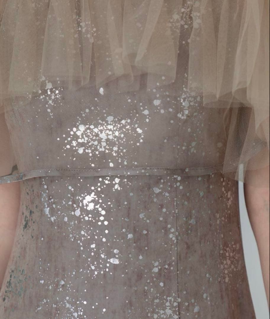 【新品】Leja チュールフリルボレロペイントマーメイドドレス　M