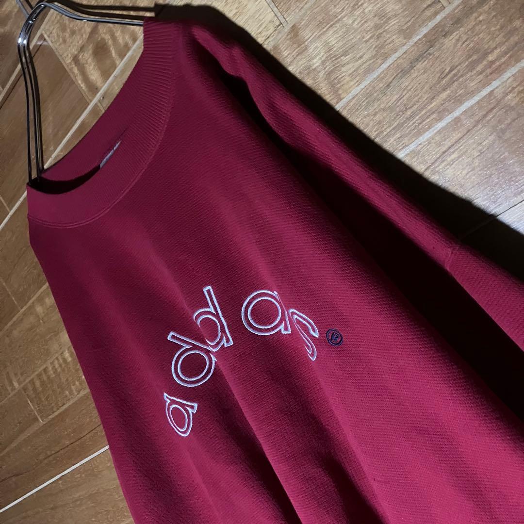 adidas 白タグ　80s スウェット　F192 赤　白　ビッグロゴ　XL程