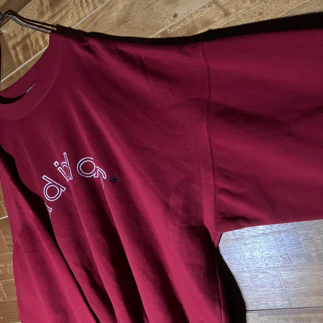 adidas 白タグ　80s スウェット　F192 赤　白　ビッグロゴ　XL程