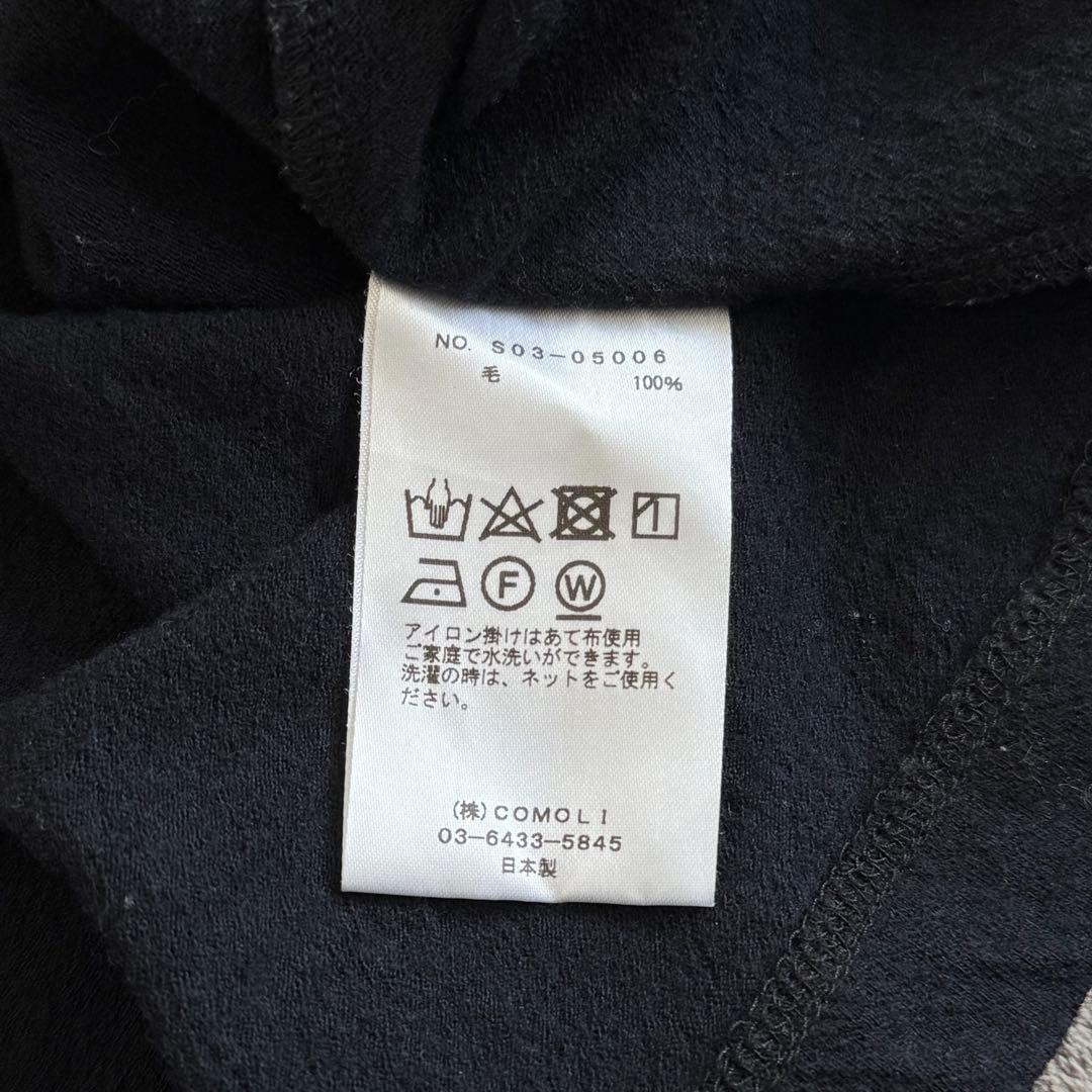 20AW COMOLI ウール天竺 タートルネック 長袖 紺