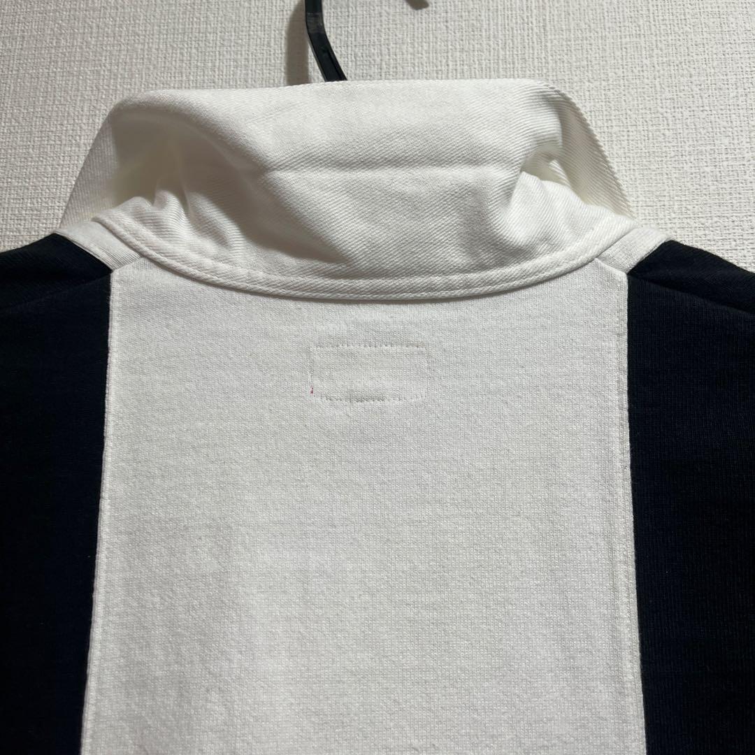 Supreme ラガーシャツ M ブラック/ホワイト