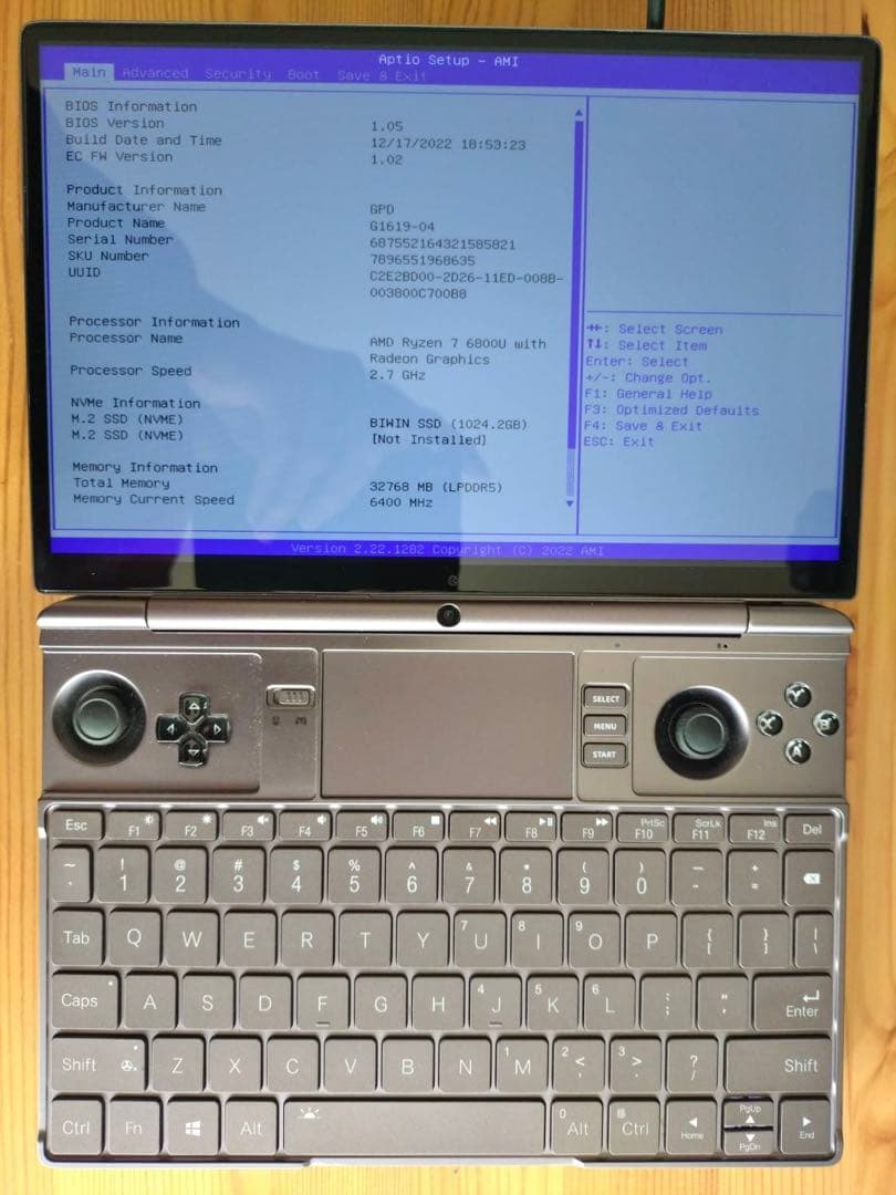 【ジャンク】GPD Win MAX 2 (2022) 1TB 32GB
