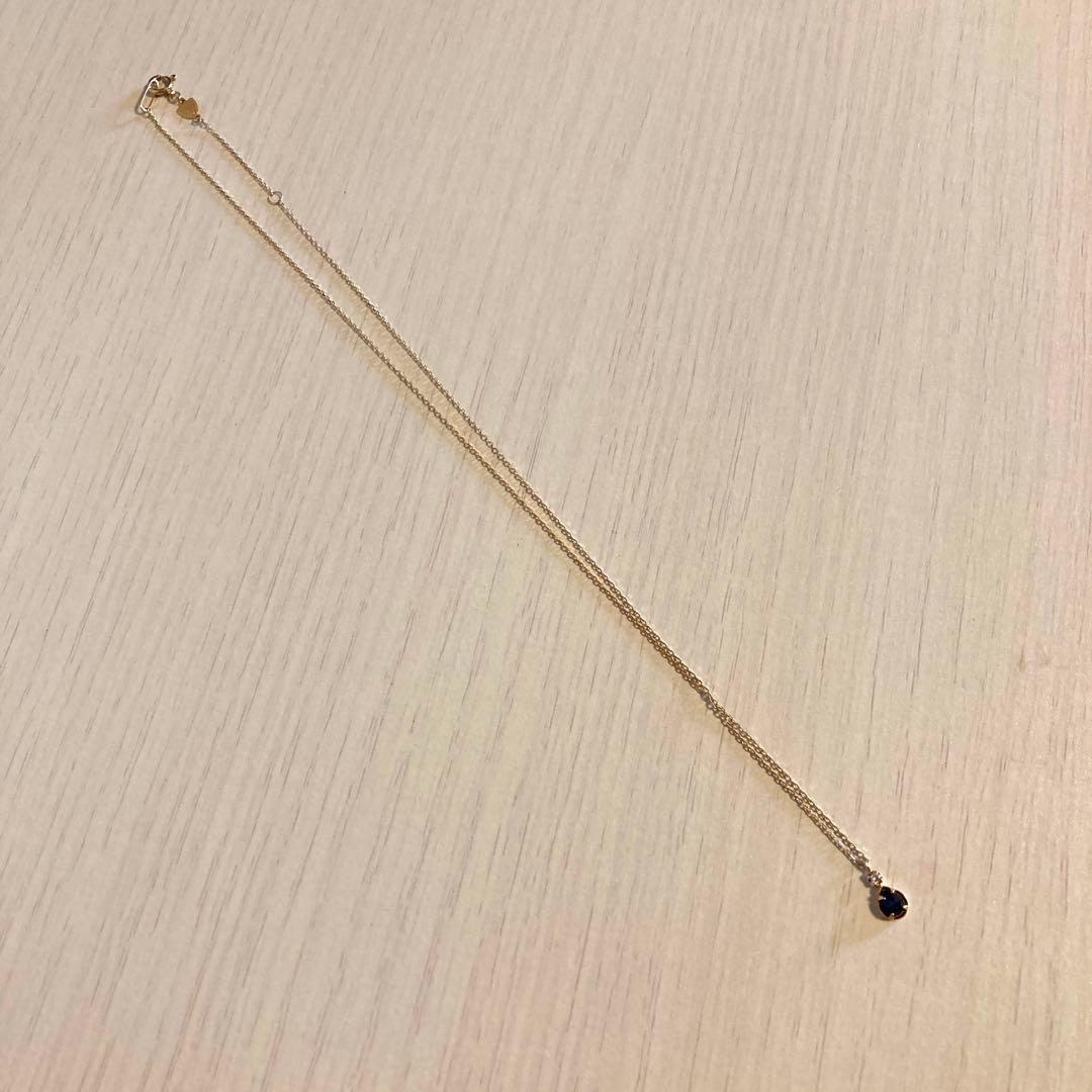お値下げ　agete　サファイア、ダイアネックレス10k