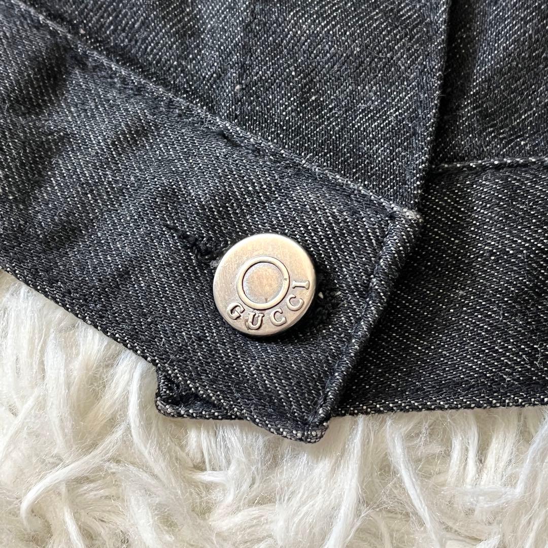 【美品✨】GUCCI　ブラックデニムジャケット　トムフォード期　シェリーライン