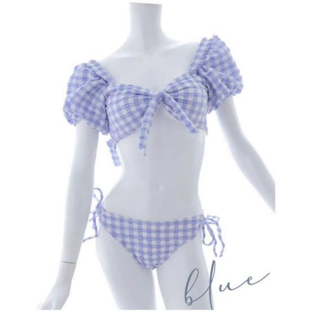 ギンガムチェックパフスリビキニ２点セットシュガーナイン
