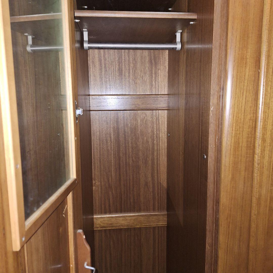 天然木洋服タンス収納クローゼット3扉 婚礼タンス ワードローブ