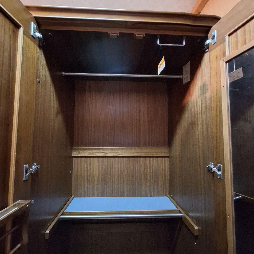 天然木洋服タンス収納クローゼット3扉 婚礼タンス ワードローブ