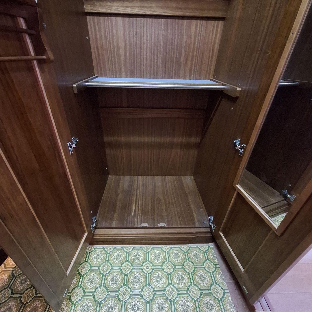 天然木洋服タンス収納クローゼット3扉 婚礼タンス ワードローブ