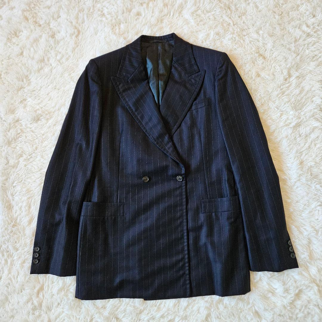 【PRADA】美品 プラダ イタリア製 ダブルスーツ ストライプ 50R