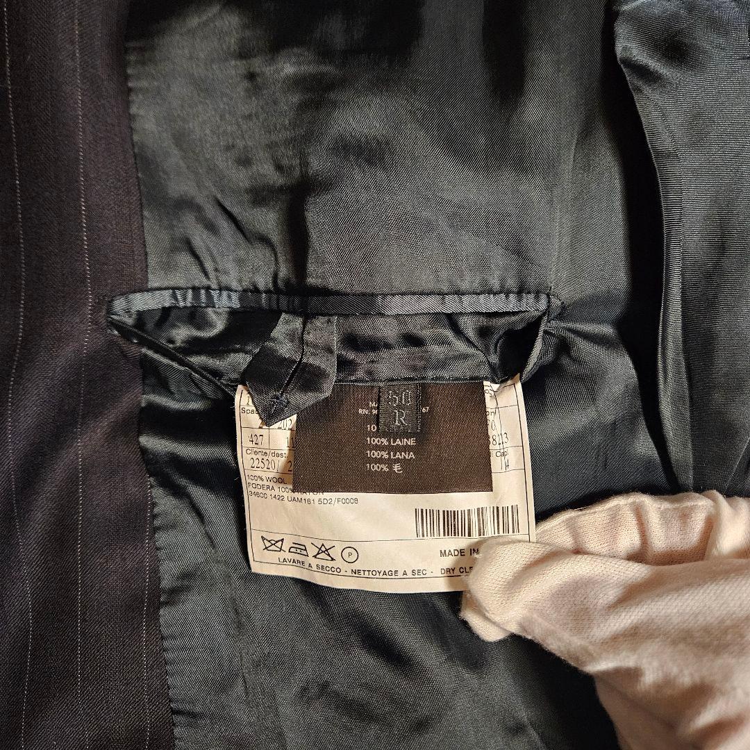 【PRADA】美品 プラダ イタリア製 ダブルスーツ ストライプ 50R