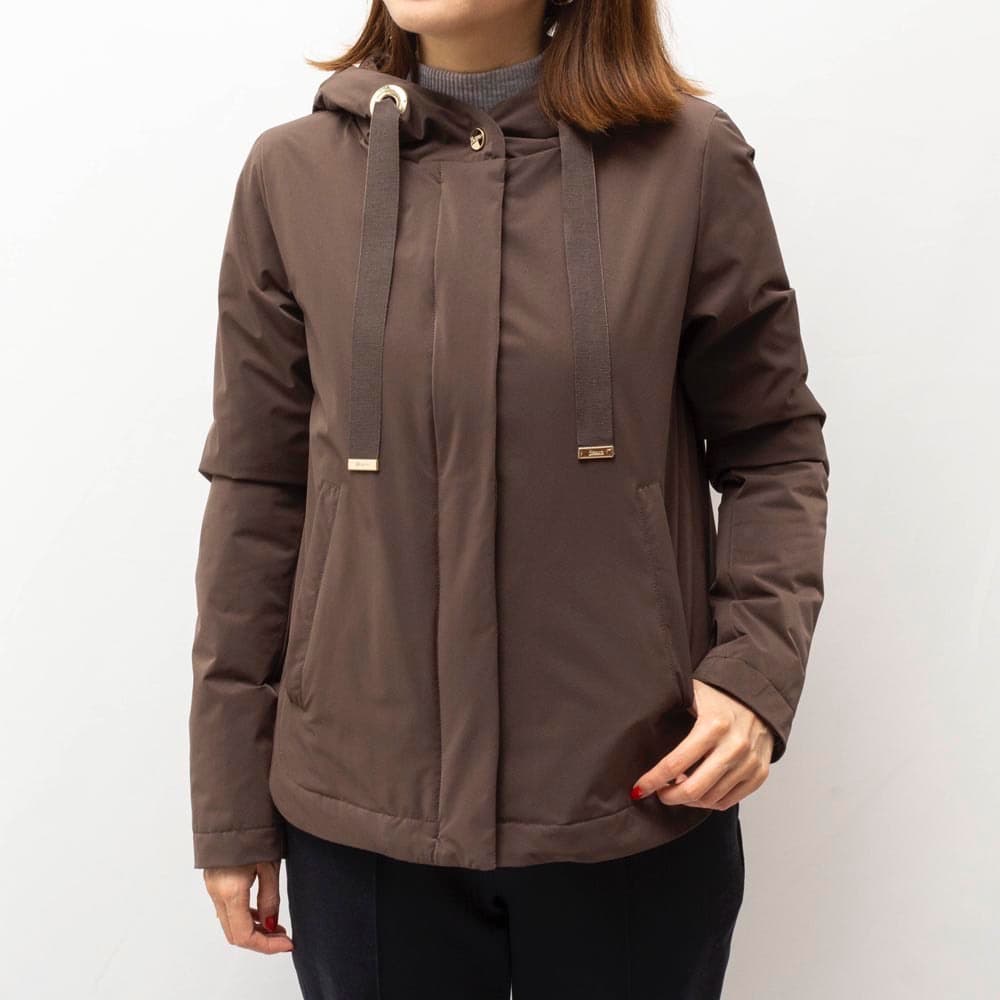 HERNOリゾートライン パッカブル 中綿コート GC036DR 38 ブラウン
