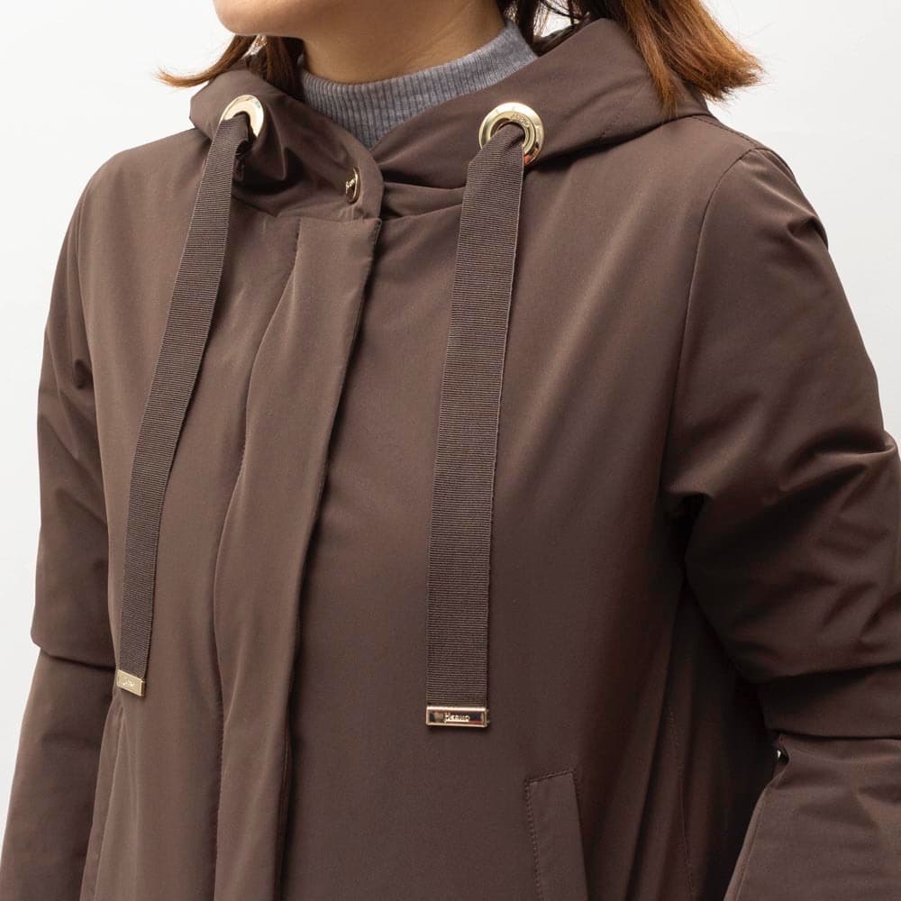 HERNOリゾートライン パッカブル 中綿コート GC036DR 38 ブラウン