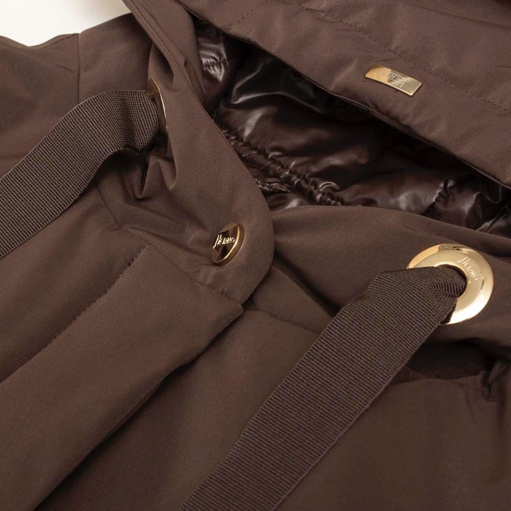 HERNOリゾートライン パッカブル 中綿コート GC036DR 38 ブラウン