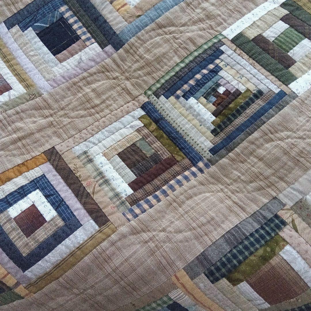 ログキャビンのパッチワークキルト(大)