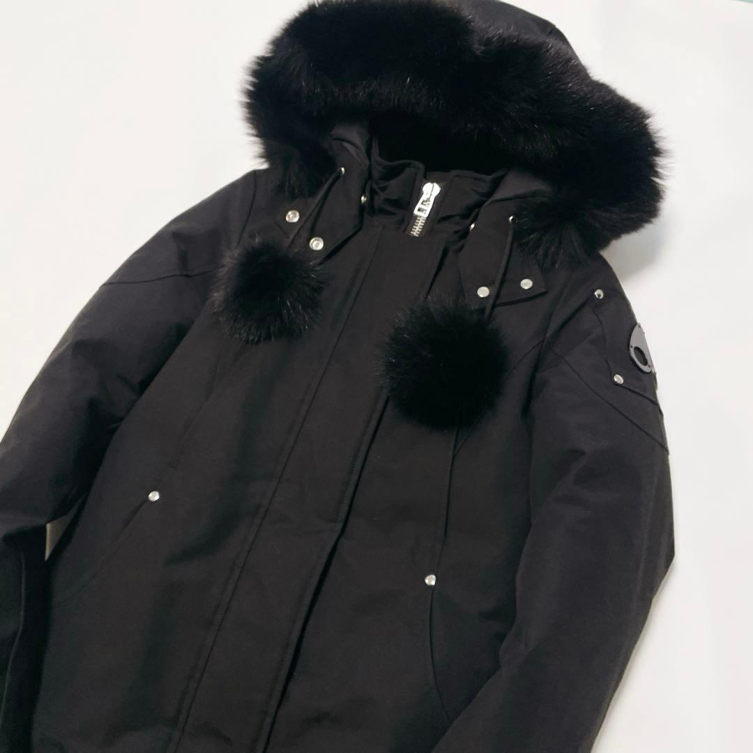 極美品✨ムースナックルズ ダウンジャケット ダウンコート ファー　黒　ブラック