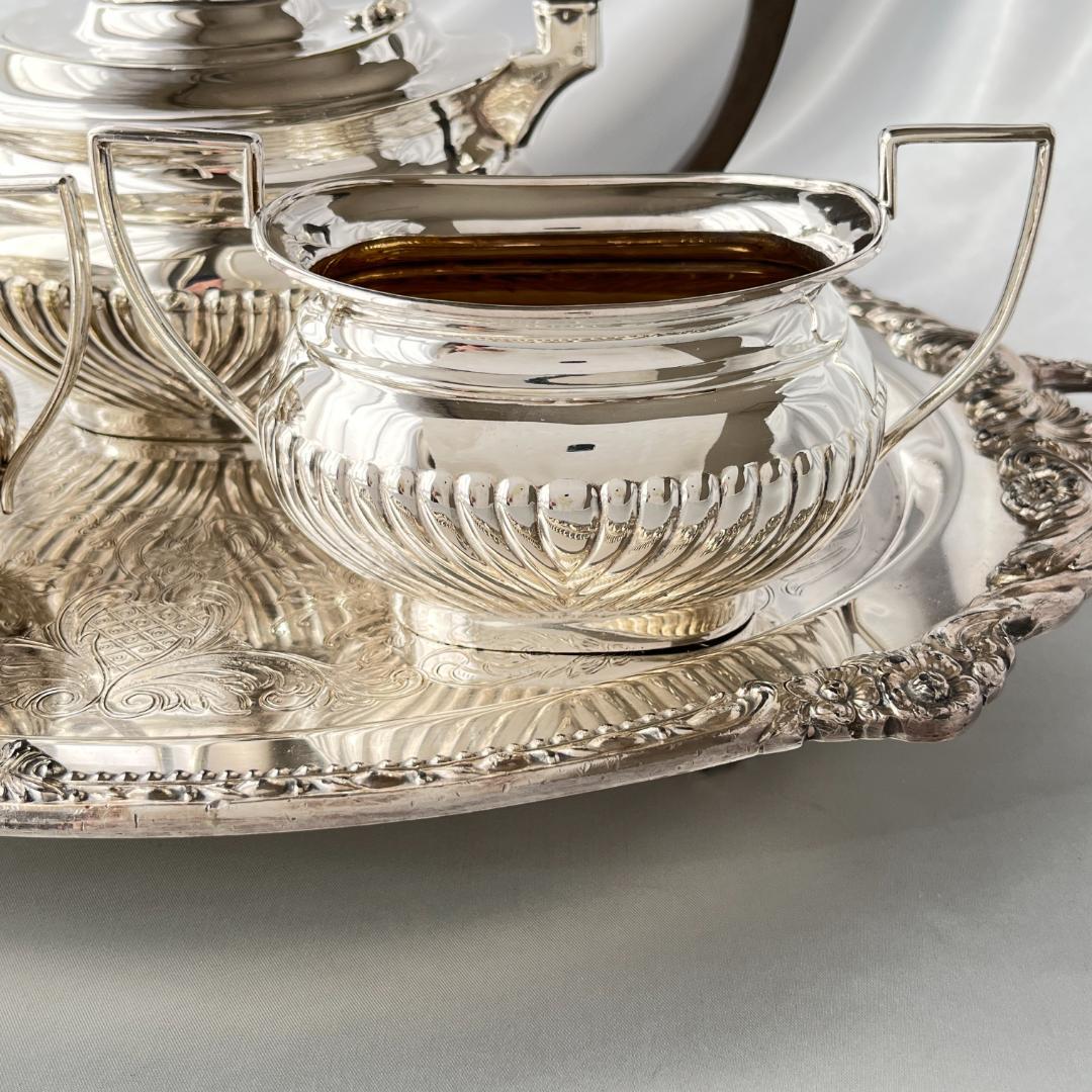 【G W Shirtcliffe & Son】 ハーフリブのティーセット 3点