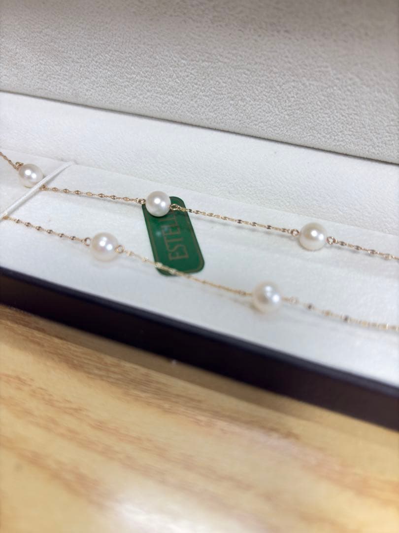 ESTELLE パールネックレス K10 使用2回 美品 ケース付き