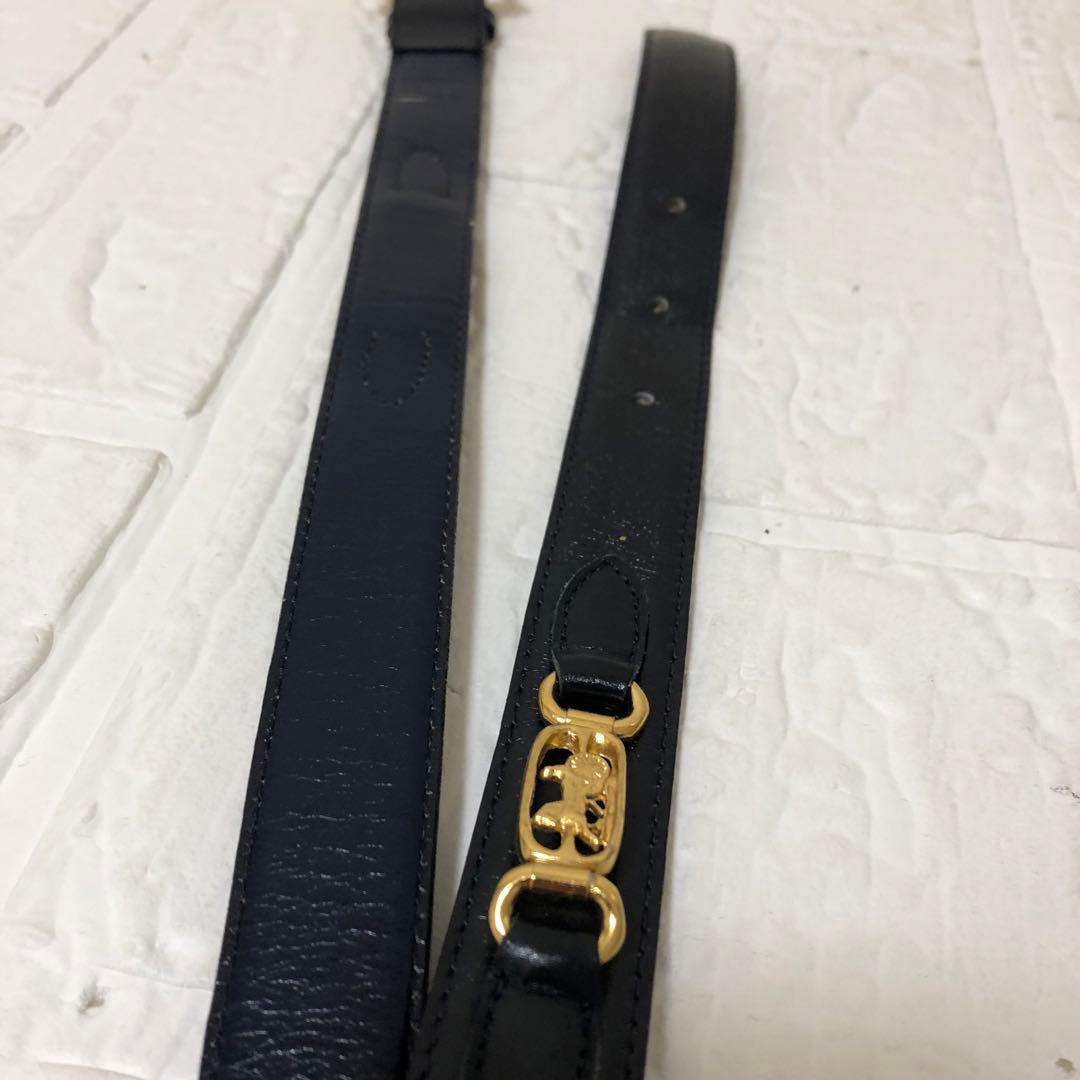 美品　CELINE セリーヌ ベルト 馬車金具 ゴールド　ブラック　レディース