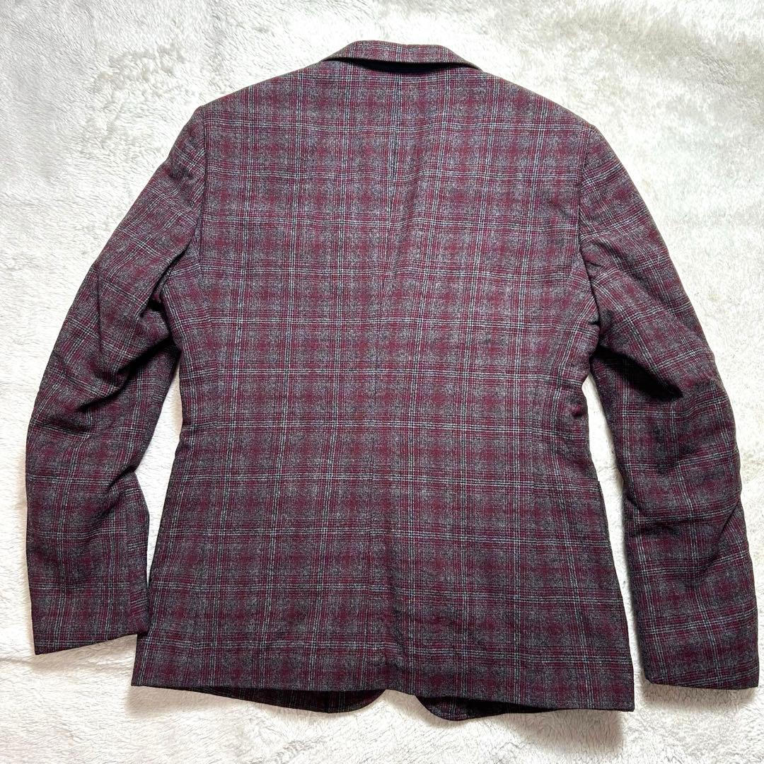 BALLANTYNE 最高峰　カシミアジャケット50 ボルドー　チェック