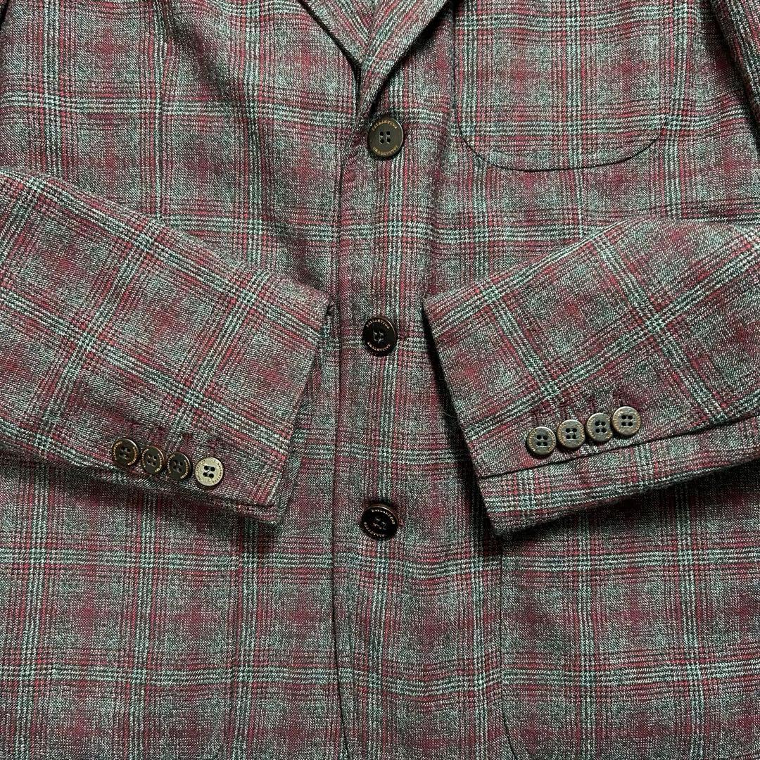 BALLANTYNE 最高峰　カシミアジャケット50 ボルドー　チェック