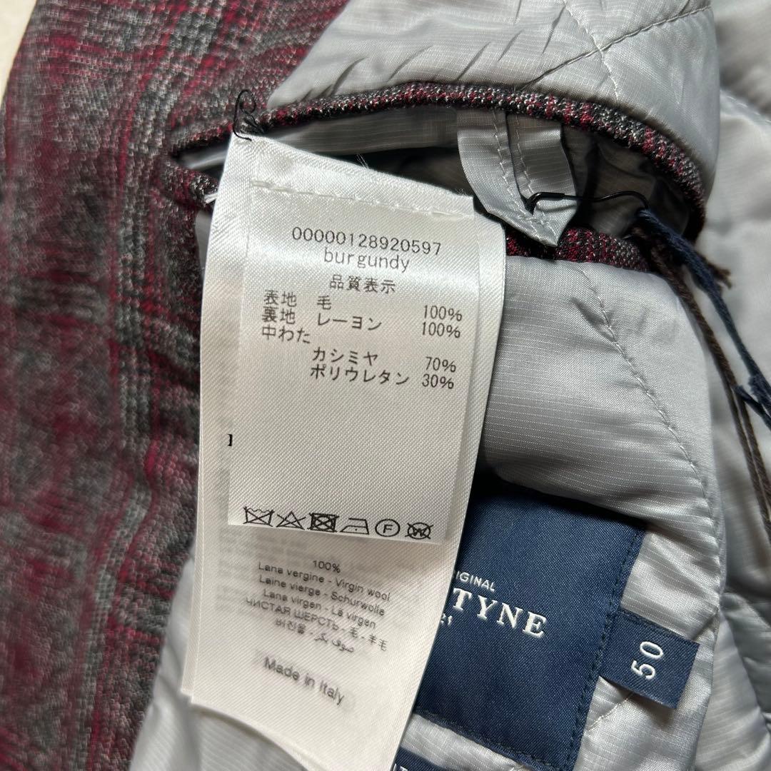 BALLANTYNE 最高峰　カシミアジャケット50 ボルドー　チェック