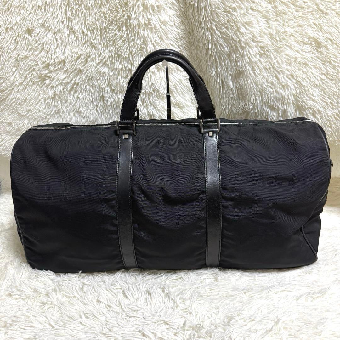 GUCCI グッチ ナイロン レザー 2WAY ボストンバッグ ロゴプレート