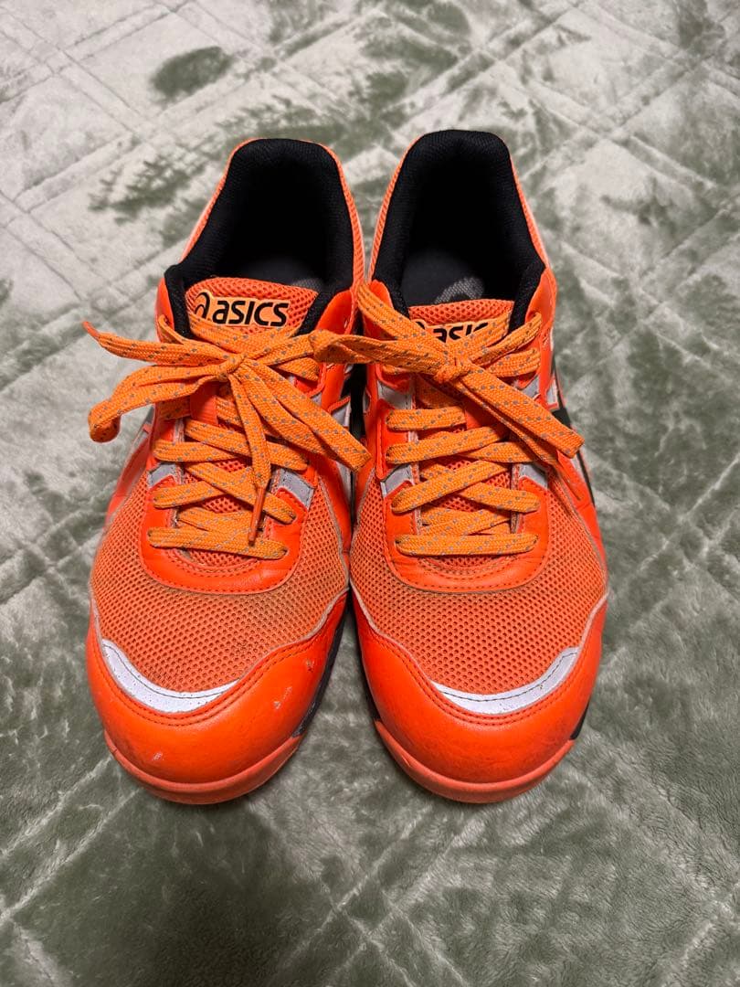 アシックス オレンジ 安全靴 メッシュ　洗濯済み！美品！