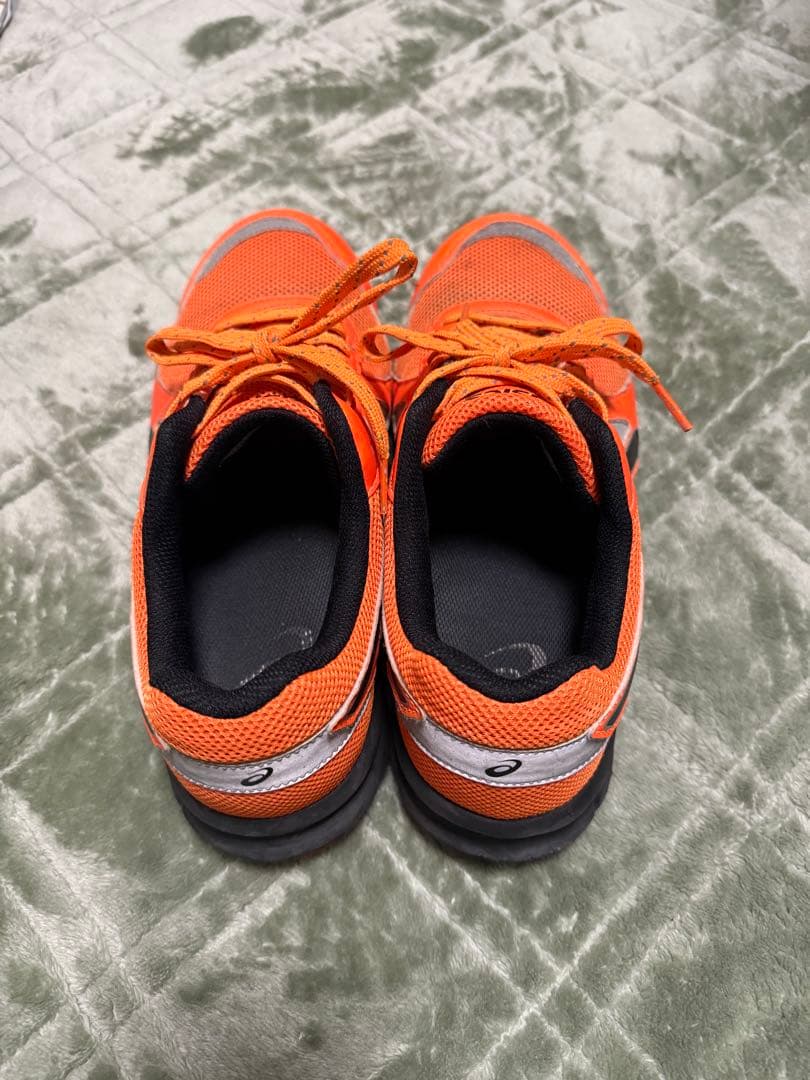 アシックス オレンジ 安全靴 メッシュ　洗濯済み！美品！
