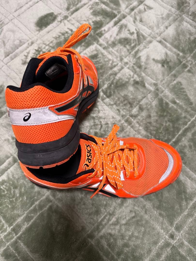 アシックス オレンジ 安全靴 メッシュ　洗濯済み！美品！
